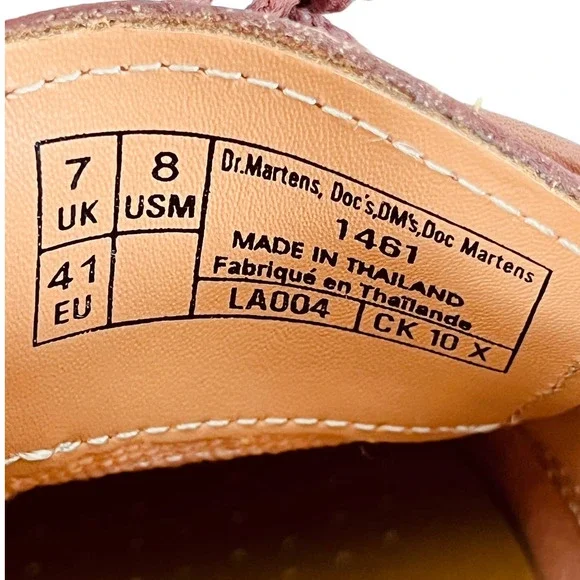 Dr. Martens NEW 1461 Carrara Leather Oxford Shoes in Saddle Tan Men's Size 8 - Picture 14 of 16